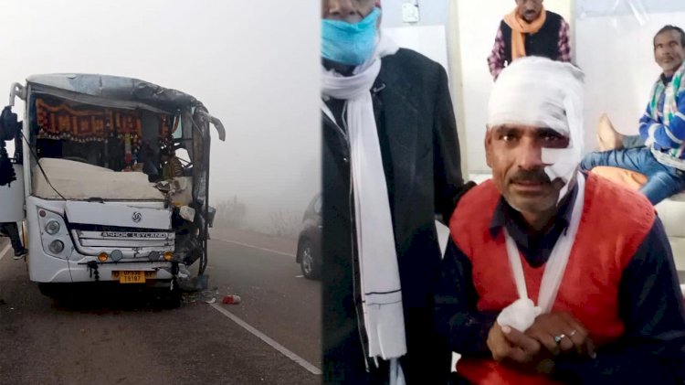 इंदौर से ललितपुर आ रही यात्री बस खड़ी बस से टकराई , 36 घायल
