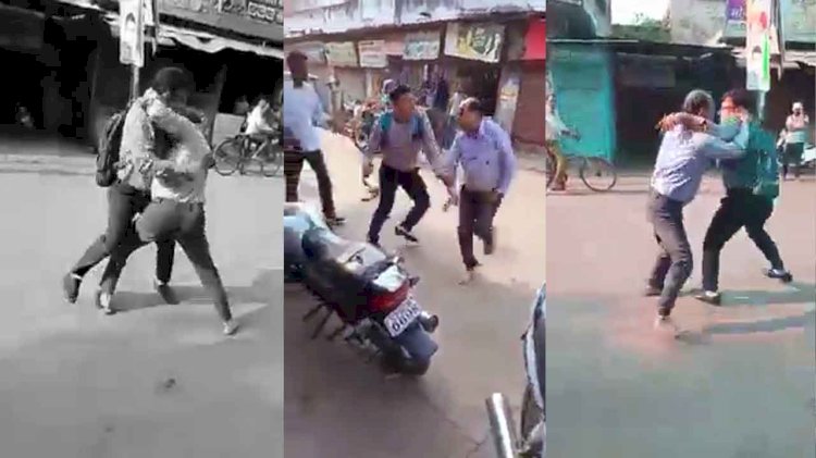 बांदा के स्टेशन रोड में पराठा के लिए चले लात घूंसे, वीडियो हुआ वायरल
