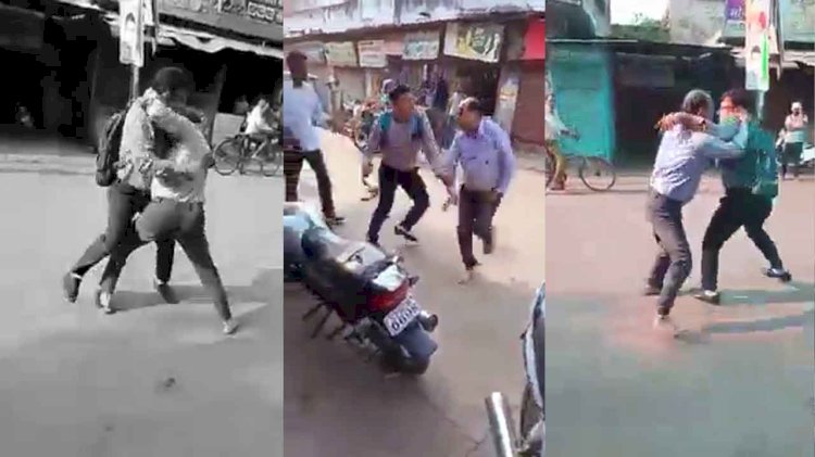बांदा के स्टेशन रोड में पराठा के लिए चले लात घूंसे, वीडियो हुआ वायरल