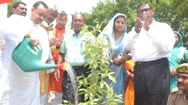 सहकारिता राज्यमंत्री व अपर मुख्य सचिव ने पारिजात का पौधा लगाकर हरियाली का सन्देश दिया
